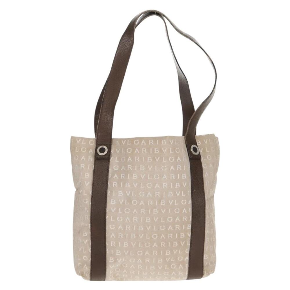 Bvlgari Canvas Logo Mania Tote Bag Beige
